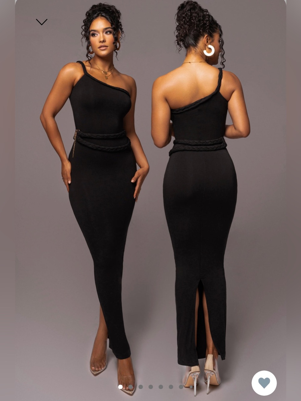 JLUXLABEL Black One-Shoulder Maxi Dress